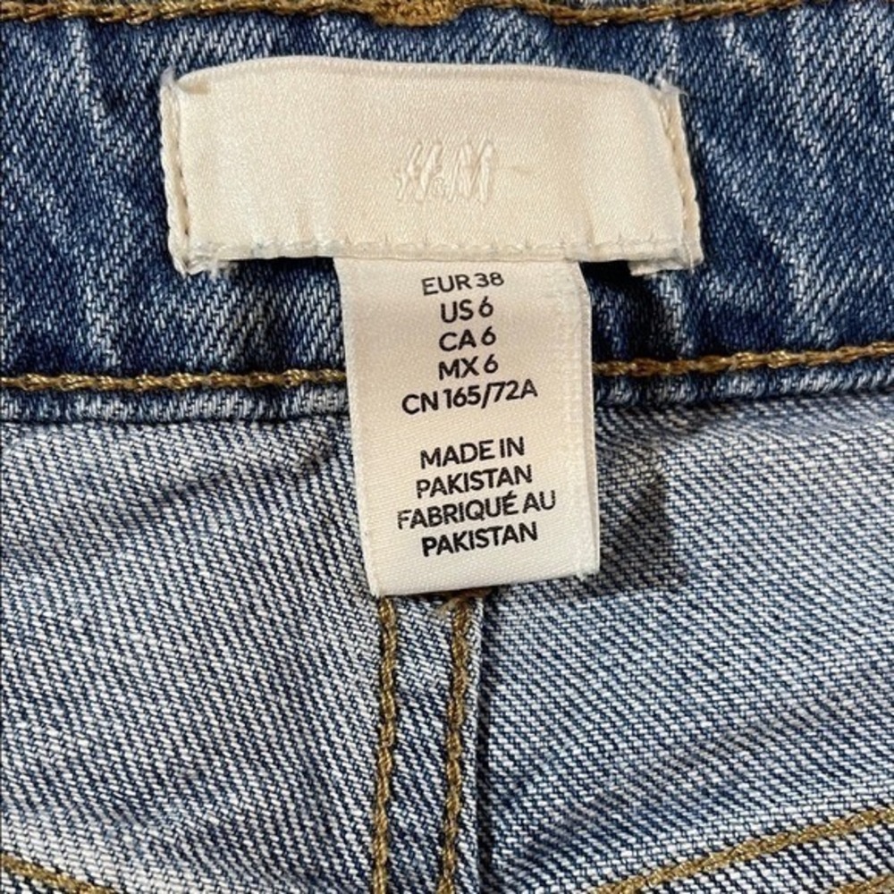 H&M Wide Leg High Rise Jeans Blue Stretch Medium Wash Denim 6 - Picture 6 of 8